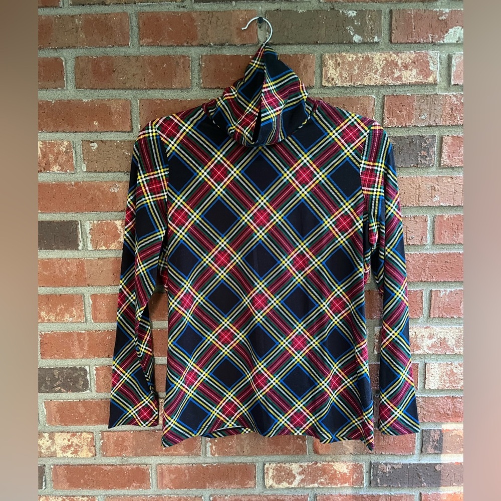 Y2K Talbots Turtleneck Plaid Christmas Holiday like new size M Ivy Prep trad